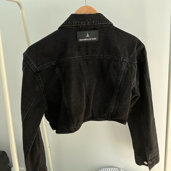 Maniere De Voir Cropped Carpenter Denim Jacket - Picture 8 of 9
